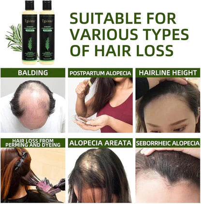 RootGlow Naturals™ Organic Rosemary & Keratin Shampoo